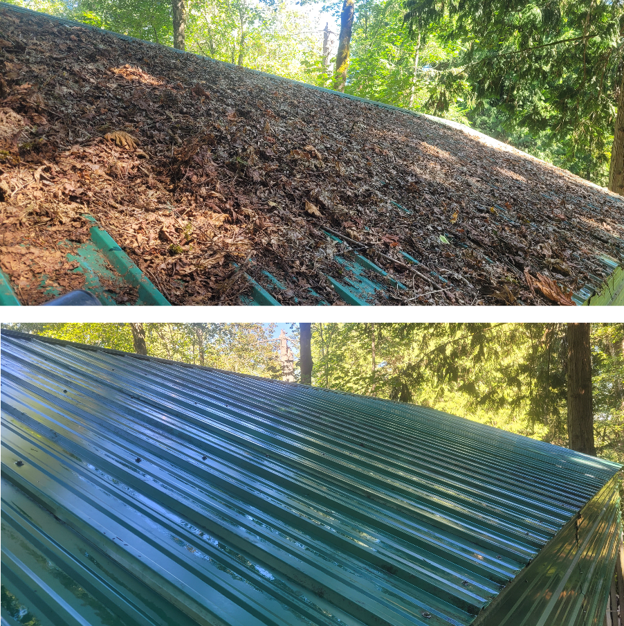 Metal Roof Cleaning Before & After